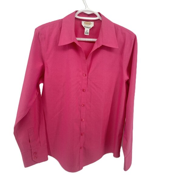 🌺Talbots Women's Pink Button-Down Shirt Size 10 100% Cotton Timeless Minimalist - Picture 1 of 9